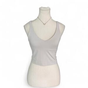 Lululemon White Align Activewear Tank Top Size 6 Pilates Yoga Casual Gym wear